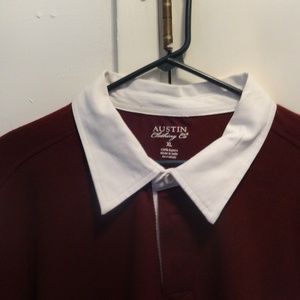 NWT Austin Clothing Cmpany Men's L/S Red Polo Size